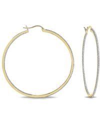 Rachel Glauber - Plated Cz Inside Out Hoops - Lyst