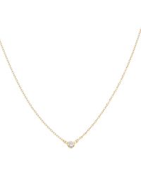 Alanna Bess Limited Edition 14k Over Silver Cz Solitaire Necklace - Metallic