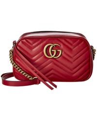 gg marmont micro leather shoulder bolsa