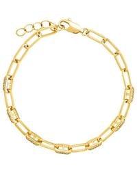 Sterling Forever - 14K Plated Cz Statement Bracelet - Lyst