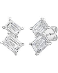 Diana M. Jewels - Diana M. 14K 3.00 Ct. Tw. Lab-Grown Diamond Two-Stone Earrings - Lyst