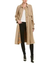 Burberry Gabardine Wool Trench Coat - Brown