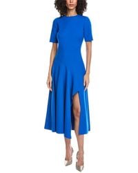 Oscar de la Renta - Wave Detail Stretch Wool-Blend Maxi Dress - Lyst