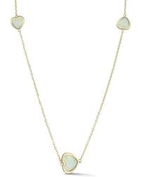 Ember Fine Jewelry - 14K Pearl Heart Station Necklace - Lyst