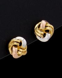 Italian Gold - 14k Tri-tone Love Knot Studs - Lyst