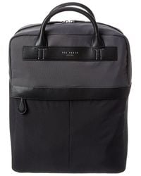 Ted Baker - Warp Top Handle Canvas & Leather Backpack - Lyst