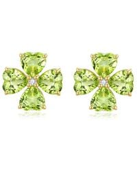 Kai Fine Jewelry - 14K 4.53 Ct. Tw. Diamond & Peridot Stud Earrings - Lyst