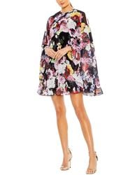 Mac Duggal - Charmeuse Long Sleeve V Neck Midi Dress - Lyst