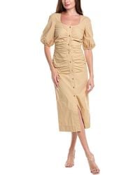 Ganni - Poplin Maxi Dress - Lyst