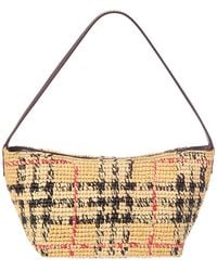 Burberry - Margate Mini Raffia & Leather Shoulder Bag - Lyst