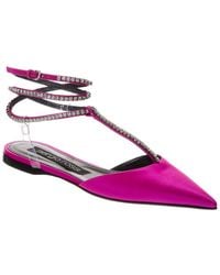 Sergio Rossi - Ankle Strap Satin Flat - Lyst