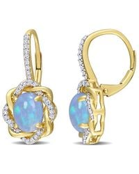 Rina Limor - 10k 1.74 Ct. Tw. Diamond & Ethiopian Opal Earrings - Lyst
