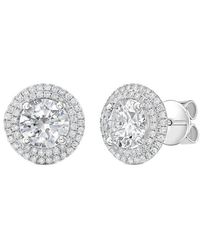 Diana M. Jewels - Diana M. 14K 4.00 Ct. Tw. Lab-Grown Diamond Halo Earrings - Lyst