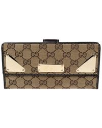 Gucci - GG Canvas & Leather Continental Wallet - Lyst