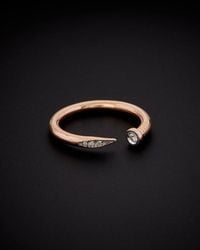 Italian Gold Over Silver - Italian Gold Vermeil 0.10 Ct. Tw. Ring - Lyst