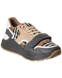 Burberry - Ramsey Check Canvas & Suede Sneaker - Lyst