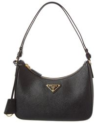 Prada - Logo Mini Saffiano Leather Shoulder Bag - Lyst
