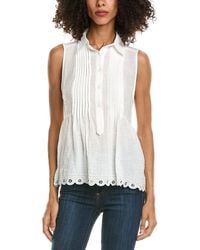 Max Studio - Scallop Edge Half Placket Shirt - Lyst