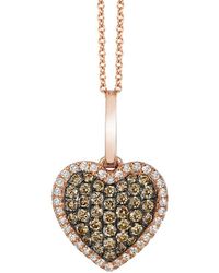 Le Vian - Le Vian Grand Sample Sale 14k Strawberry Gold 0.34 Ct. Tw. Diamond Pendant Necklace - Lyst