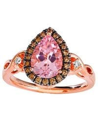 Le Vian - Le Vian Peach Morganite 14k Rose Gold 1.61 Ct. Tw. Diamond & Morganite Half-eternity Cocktail Ring - Lyst