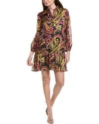 Adrianna Papell - Long Sleeve Mini Dress - Lyst