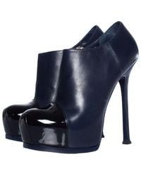 Saint Laurent - Leather Tribute Bootie (Authentic Pre-Loved) - Lyst