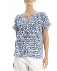 Max Studio - Ruffle Detail Short Sleeve Top - Lyst