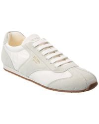 Prada - Nylon & Suede Sneaker - Lyst