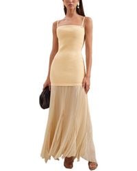 Reiss - Milana Knit Woven Midi Dress - Lyst
