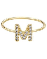 Adornia - 14K Plated Cz Initial Ring - Lyst