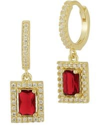 Sphera Milano - 14k Over Silver Cz Cluster Charm Earrings - Lyst