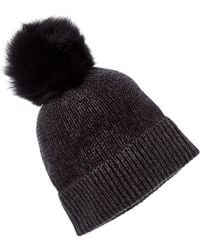 Amicale Cashmere - 2-Tone Ribbed Cuffed Cashmere Hat - Lyst