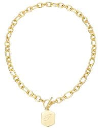 Adornia - 14K Plated Monogram Initial Chunky Toggle Necklace - Lyst