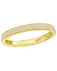 Suzy Levian - 14K 0.16 Ct. Tw. Diamond Two Row Half Eternity Ring - Lyst