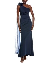 Eliza J - One Shoulder Pleated Mermaid Gown - Lyst
