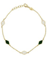 Italian Gold - 14K Gemstone Station Chain Bracelet - Lyst