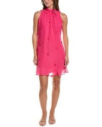 Cece - Flower Tie Neck Mini Dress - Lyst