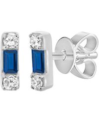 Sabrina Designs - 14k 0.13 Ct. Tw. Diamond & Sapphire Studs - Lyst