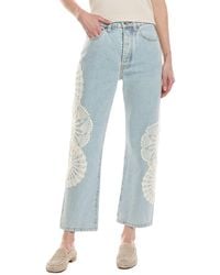 FRAME - Frame The Crochet Vertical Wisp Crop Jean - Lyst