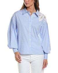 Gracia - Embroidered Stripe Shirt - Lyst