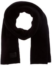 Vince - Double-Face Solid Leather-Trim Wool & Cashmere-Blend Scarf - Lyst