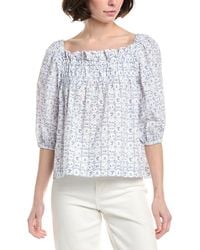 Sara Campbell - Square Neck Balloon Sleeve Blouse - Lyst