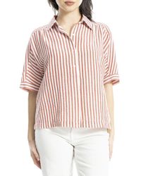 Max Studio - Collared Button-Front Blouse - Lyst