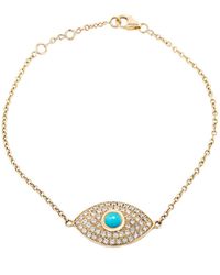 Ariana Rabbani - 14k 0.57 Ct. Tw. Diamond & Turquoise Evil Eye Bracelet - Lyst