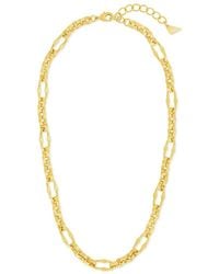 Sterling Forever - 14K Plated Tegan Textured Long Link Necklace - Lyst