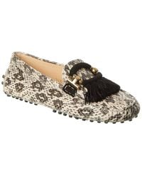 Tod's - Snake-Embossed Leather Loafer - Lyst