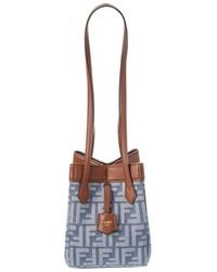 Fendi - Origami Mini Ff Denim & Leather Shoulder Bag - Lyst