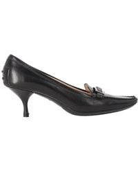 Tod's - Leather Pointed Toe Penny Loafer Pump (Authentic Pre-Loved) - Lyst