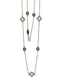 Suzy Levian - Silver 2.28 Ct. Tw. Sapphire Clover Station 36in Necklace - Lyst