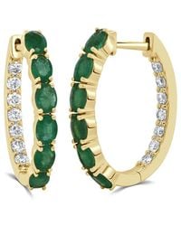 Sabrina Designs - 14K 2.14 Ct. Tw. Diamond & Emerald Hoops - Lyst